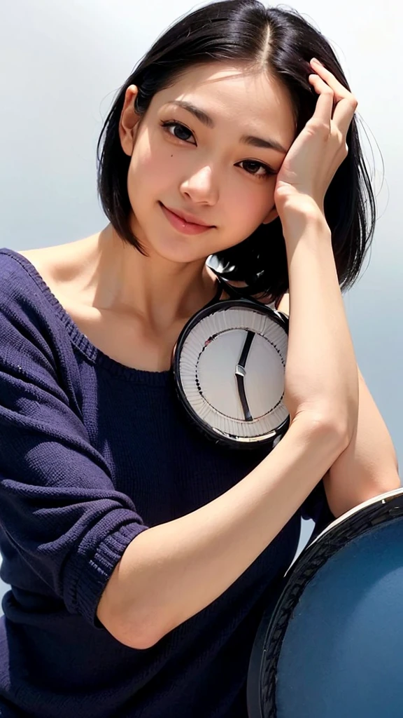(1 woman:1.99)、(Wide forehead、Very short hair、Very small amount of hair、Forehead、Fuji frame:1.1)、Sunburn、17 years old、Naughty、Happy expression、満面のsmile、Weakness、love、I feel very comfortable alone、(tennis: 1.5),((Very sleepy、Improves skin texture,smile、Narrow eyes、Very weak eyesight、Very weak eyeliner、Eyes slightly closed、I know the shape of your head、Oval Face))、(slicked back hair:1.25)、Photographic, Raw photo, Mastepiece, Highly detailed photos, Digital SLR, Photo-realistic 1.4, Super hello nothing, Best Quality,(tilting your head、whole body:1.7)