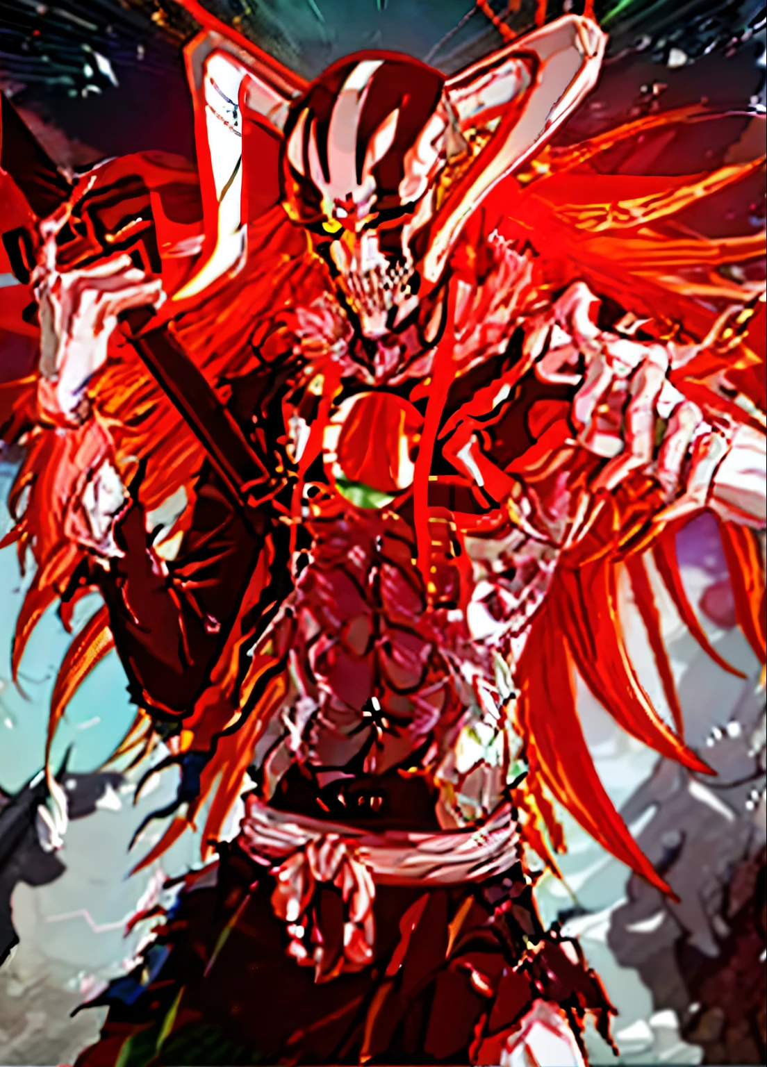 Character ((Male)) , Orange Hair Ichigo Bleach style , One (( Samurai)) , Black Eyes , (( CUTE )) , Only One Character , (( Focus on a Character )) , Digital Anime combat Pose, Powerful , Beautiful Man , large black Sword,multidimensional geometric wall PORTRAIT, arte, Chibi, Yang08k, lindo, Colouring, Primary works, qualidade superior, melhor qualidade, Arte Oficial, Beautiful and Aesthetic, varied multi etc. --v 6 --s 1000 --c 20 --q 20 --chaos 100