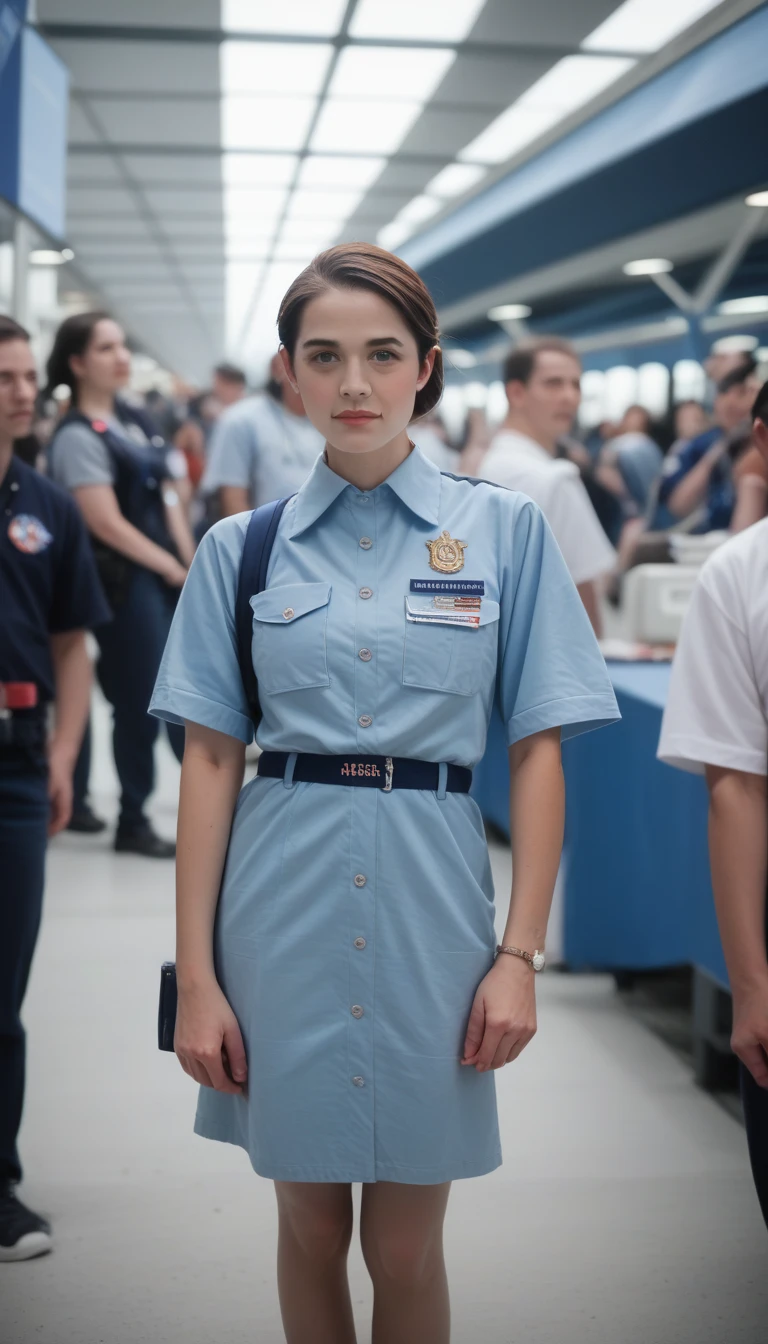 best quality,(RAW photos:1.2),(masterpiece:1.4),(Reality:1.4),(high resolution:1.4), 1 Girl, Depth of Field, Airline stewardess, Complex details,8K, Extremely detailed, Perfect lighting, Epic Background