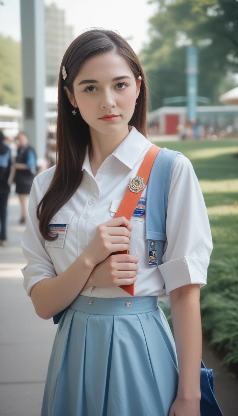 best quality,(RAW photos:1.2),(masterpiece:1.4),(Reality:1.4),(high resolution:1.4), 1 Girl, Depth of Field, Airline stewardess, Complex details,8K, Extremely detailed, Perfect lighting, Epic Background