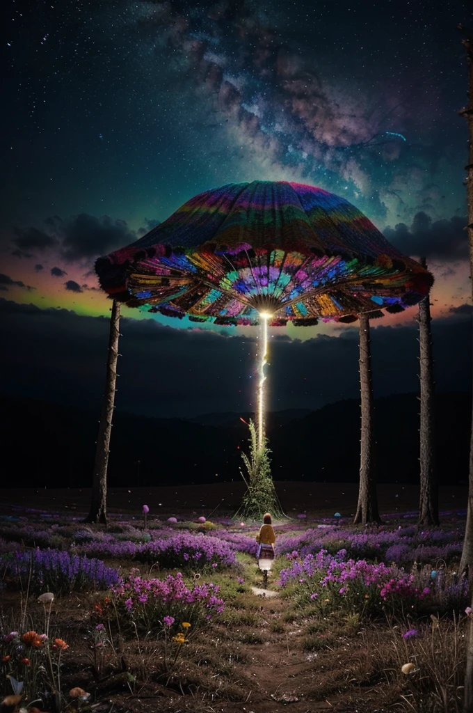 I need a landscape, psychedelic, many colors and mixes, psilocybin trip