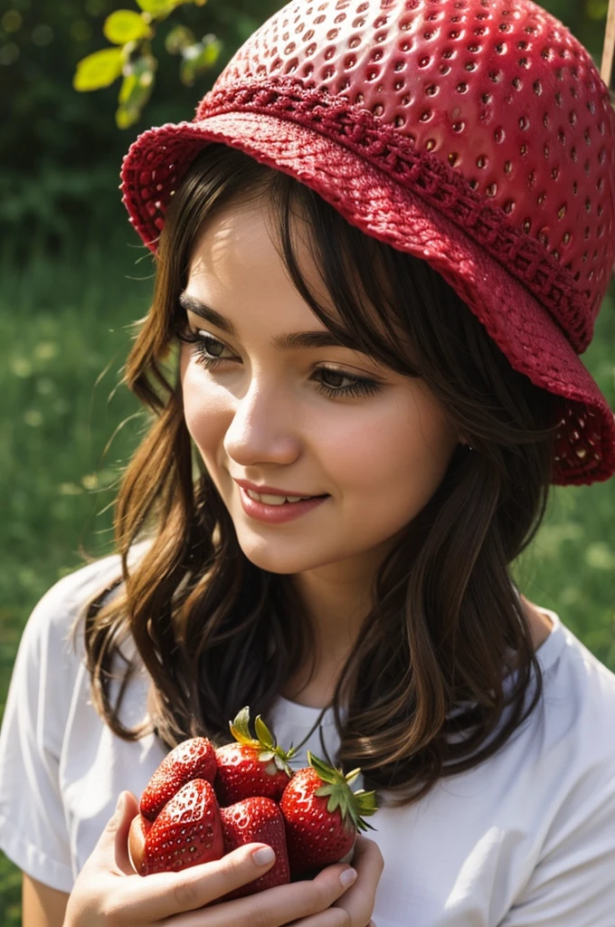illustration, ,strawberry hat,