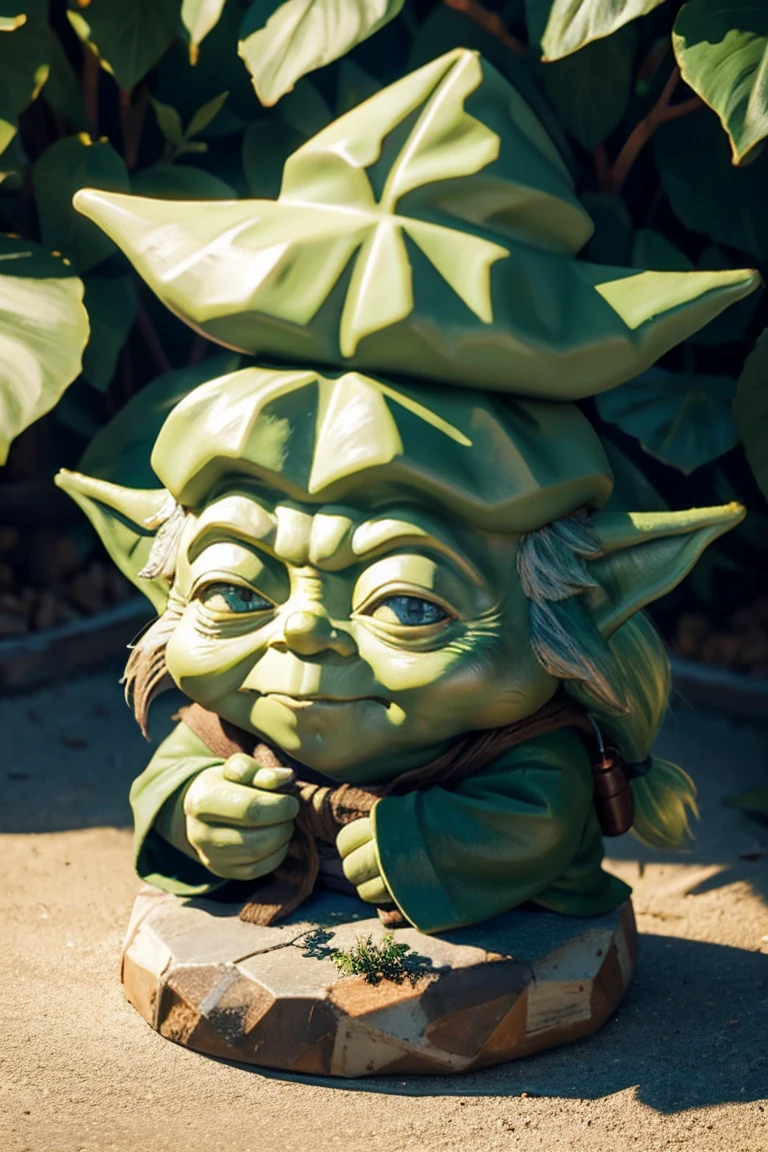 short yoda gnome with a huge banged mullet