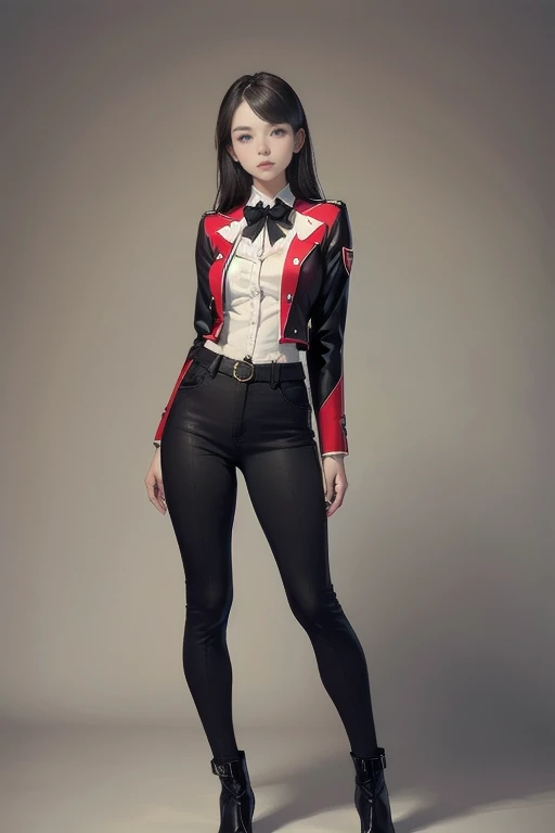 Highest quality, Full body portrait, Delicate face, Beautiful Face, Big eyes: 1.1, compensate: 1.2, 25-year-old female, The body is slim, Small breasts, OL Uniform, Women&#39;s White Collar Uniform, Office Uniforms, Black Stockings, Outdoor Scene, Are standing, Long Hair, , , 