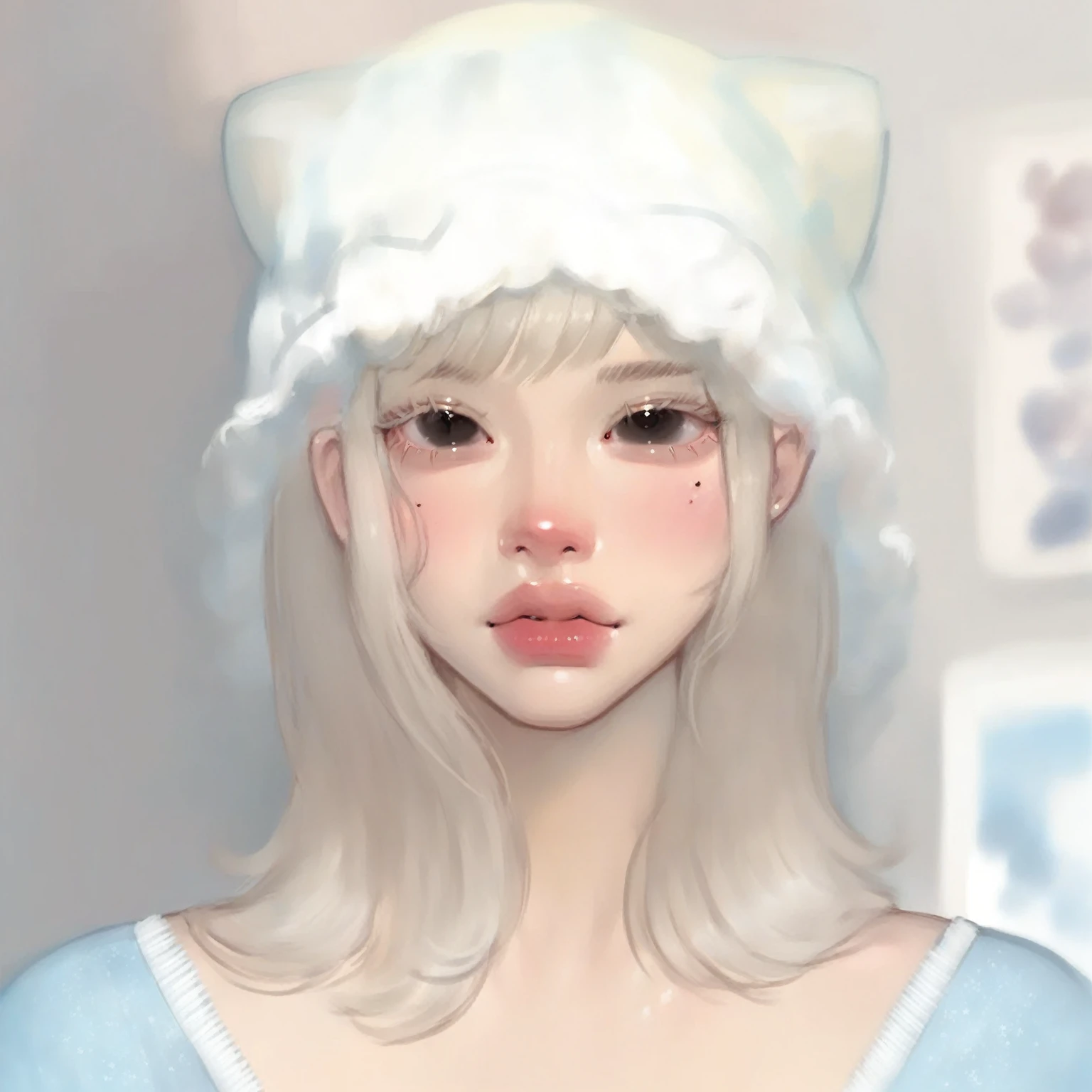 score_9, score_8_up, score_7_up, puririkaaa_style, close-up, portrait, black eyes, 1girl, solo, looking at viewer 