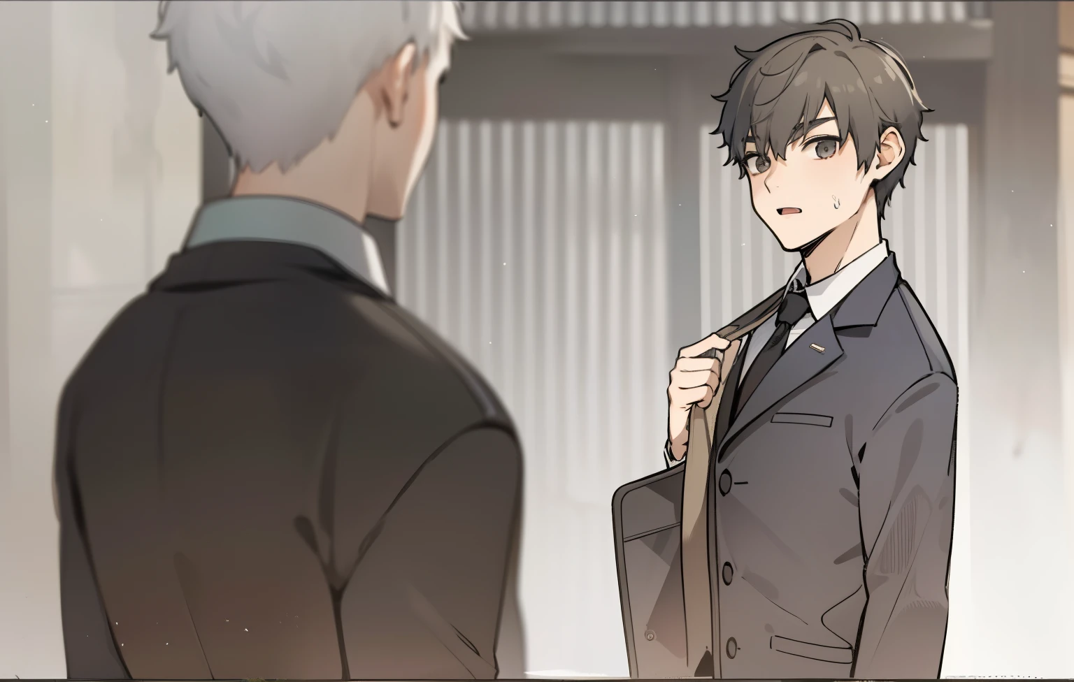 There are two 16 year old boys facing each other.