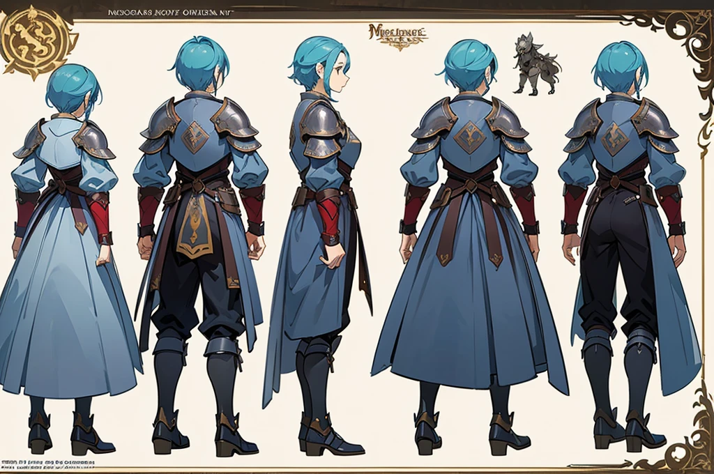 Illustration of a koala wearing medieval armor,((character concept art)), ((Character Design Sheet, Same character, front, side, back)) Maple story character art, Video Game Character Design, Video Game Character Design,concept art, 