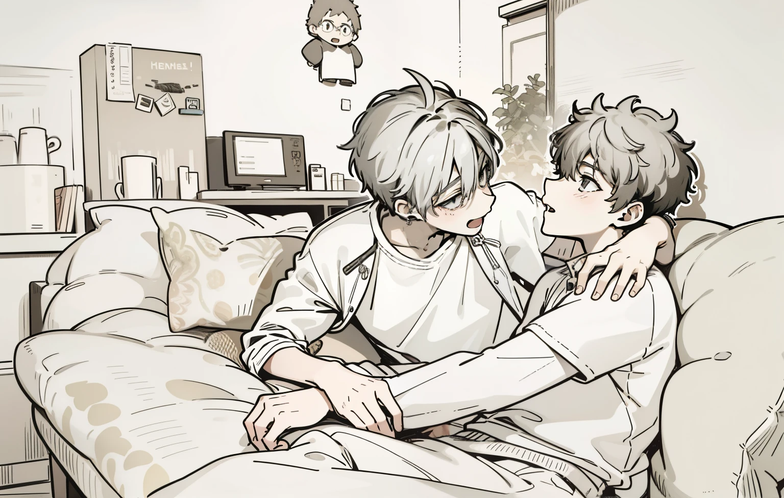 There are two 16 year old boys facing each other.