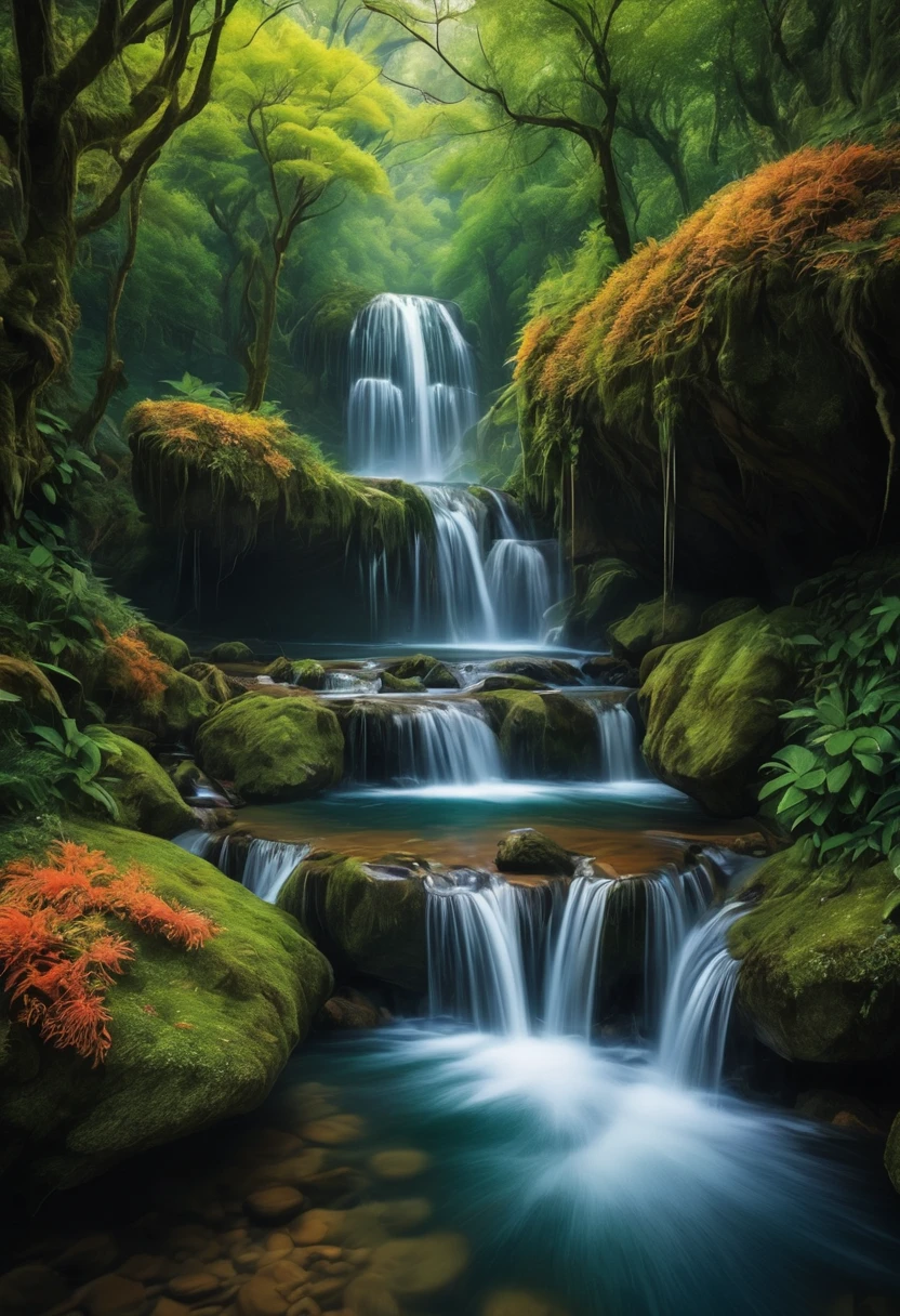 Imagine you are a droplet of water, journeying through Earth's most breathtaking sights. Start in a pristine mountain stream, cascading over moss-covered rocks. Flow through lush valleys where deer drink and wildflowers bloom. Merge into a mighty river, gliding past ancient forests and vibrant cities. Drift through serene lakes, reflecting the sky and mountains. Witness the grandeur of waterfalls, where rainbows dance in the mist. Dive into ocean depths, exploring colorful coral reefs teeming with life. Rise to the sky as part of a majestic cloud, drifting over stunning landscapes. Fall back to Earth as gentle rain, nourishing the soil and bringing life to everything it touches. Describe these experiences with vivid and poetic language."