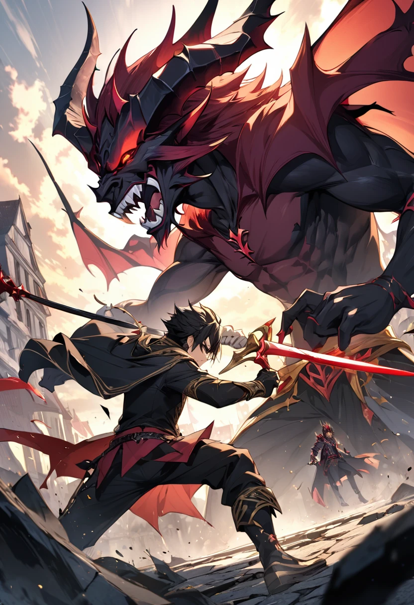 The demon king and the hero are fighting