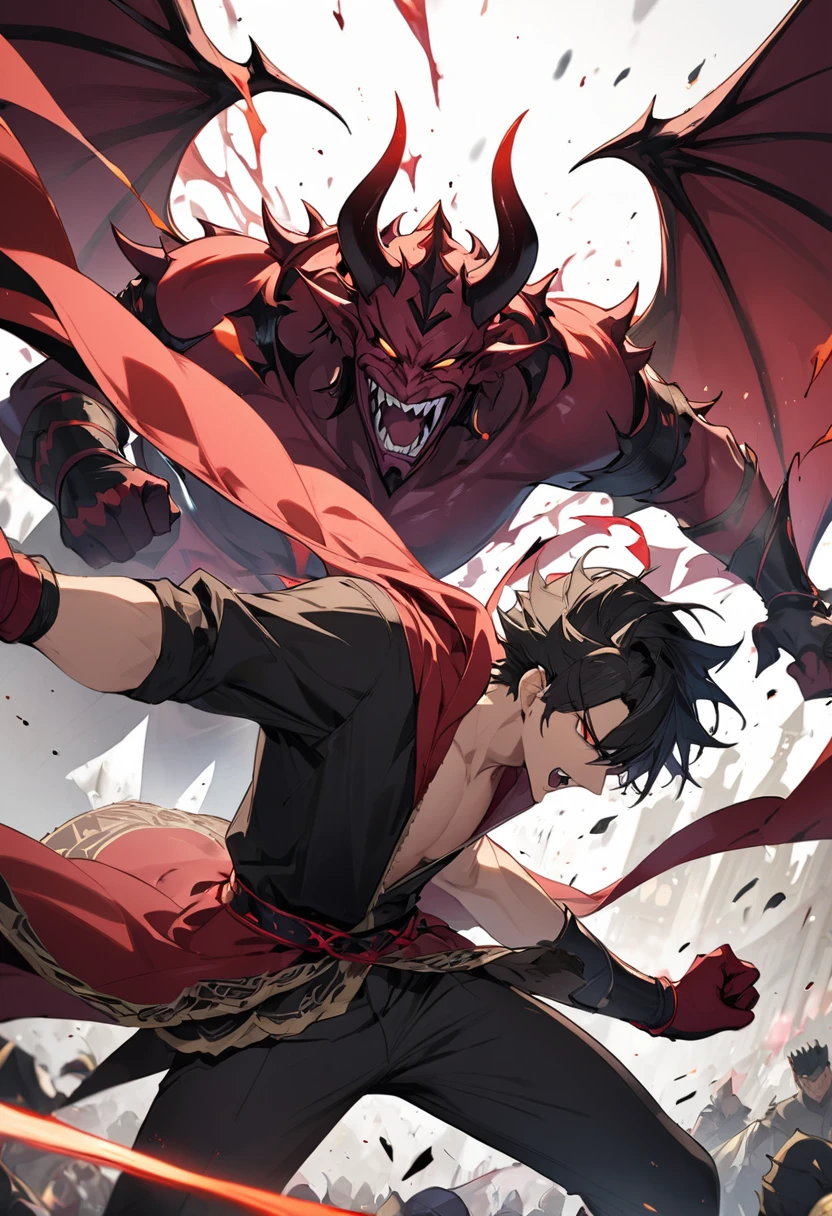 The demon king and the hero are fighting