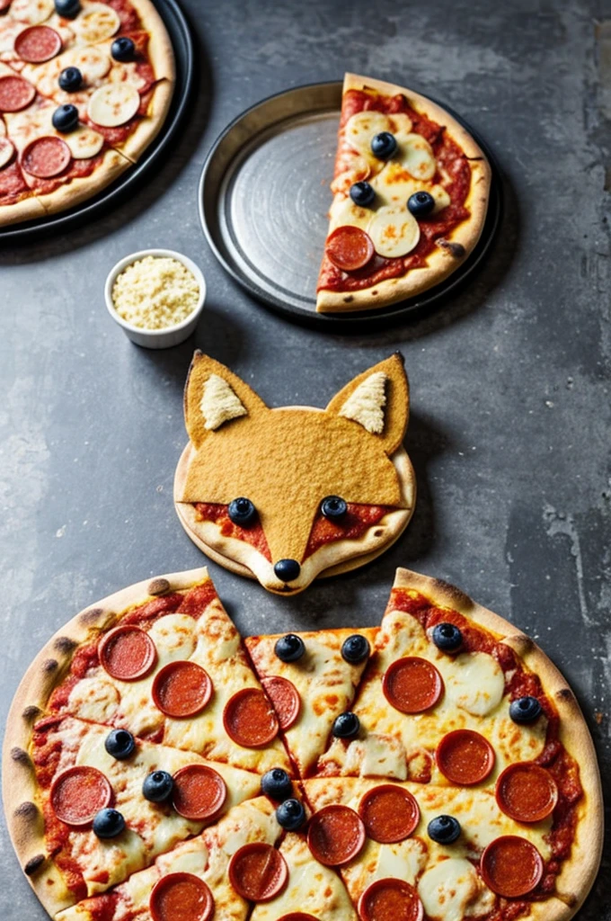 Make a fox-shaped pizza