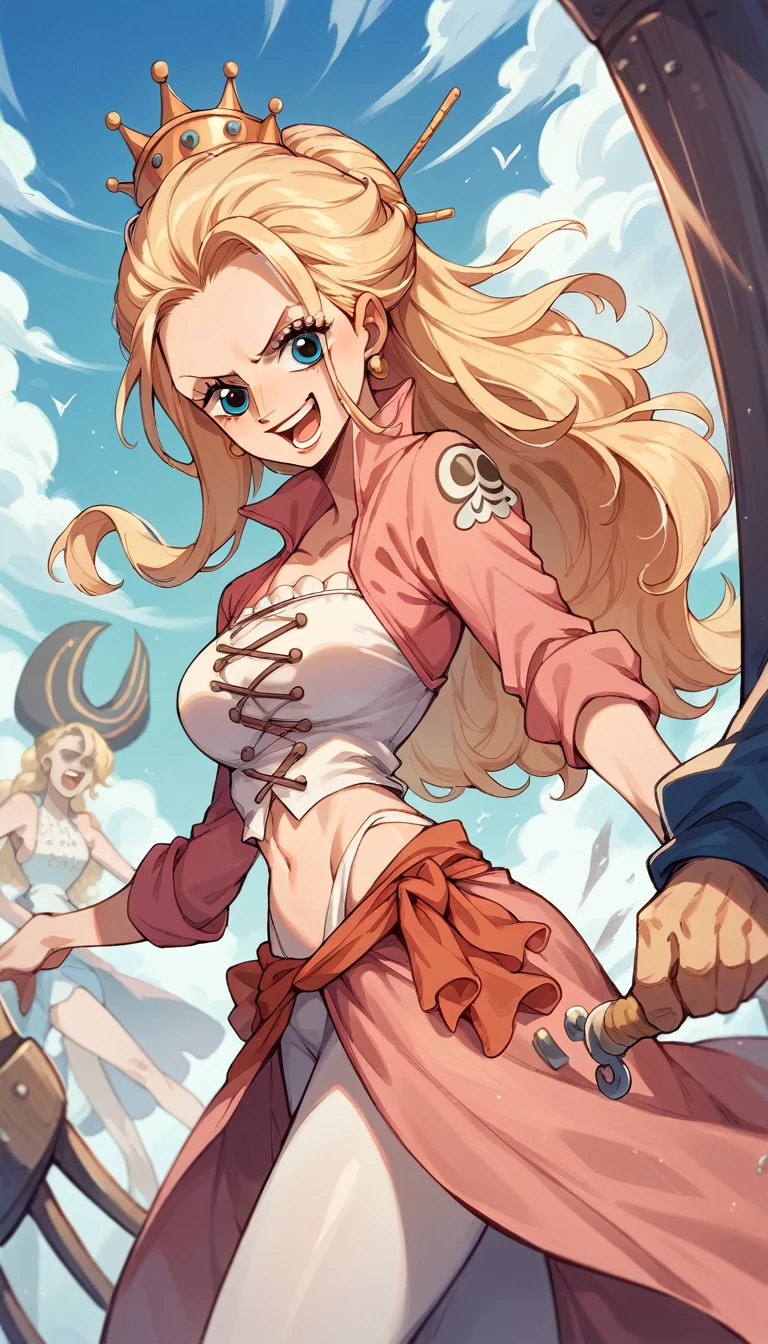 Imagine Princess Elsa if she were a pirate from the One Piece anime