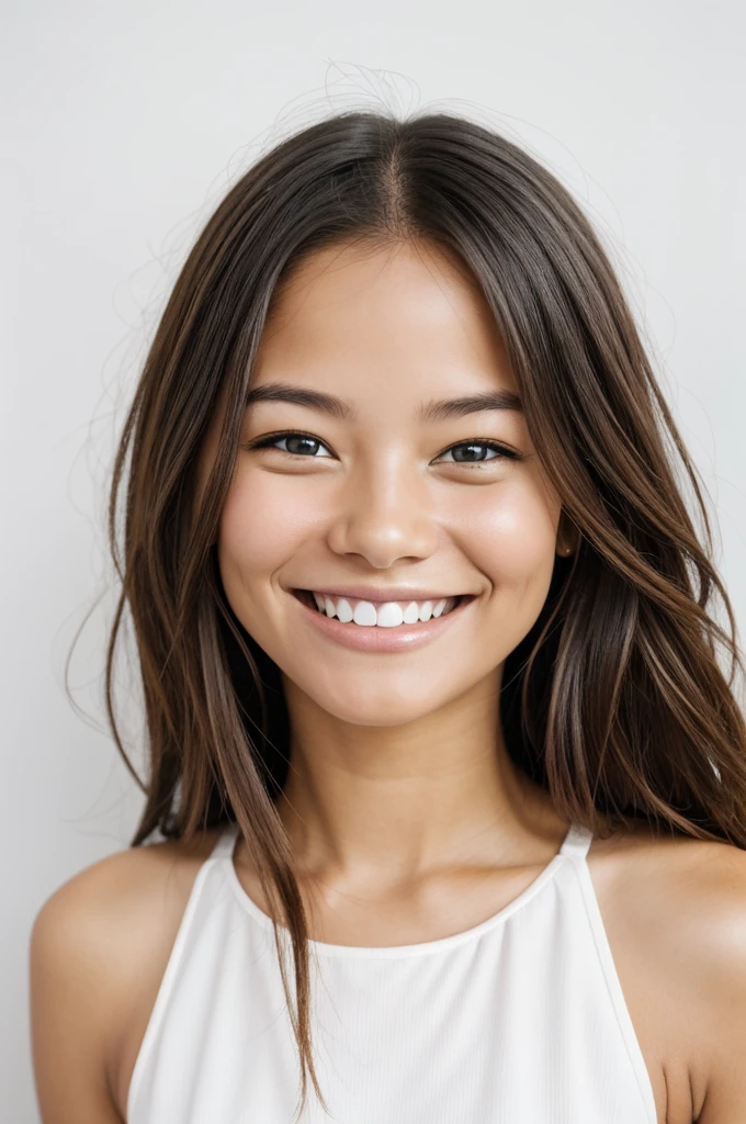 - Photo of real people: A photo of a person smiling and with a satisfied expression, with a white background.