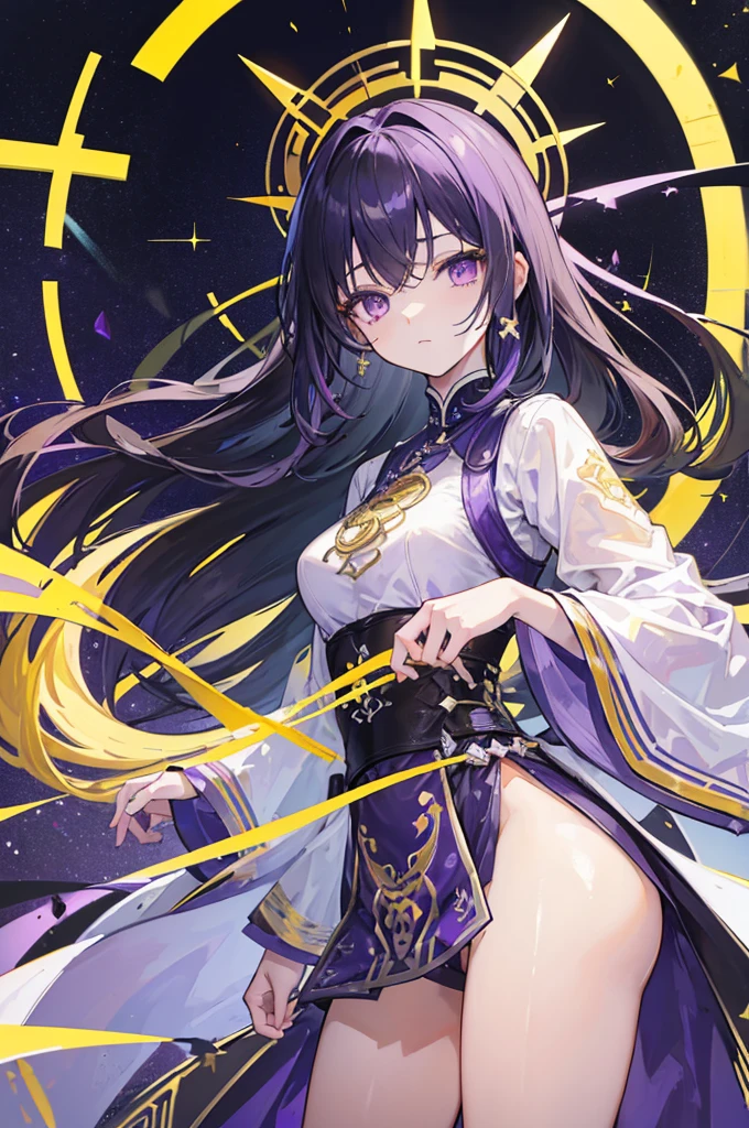 Archeron Huangquan-collapse_Star Dome Railway、
((Right eye is yellow、Purple left eye:1.5))、
((Highest quality))、((Highly refined))、((Super detailed))、
((Sparkling Eyes))、((Ultra-high resolution))、((Ultra HD))、
masterpiece、Detailed hands、
One woman、Only one person、solo、
((Brown skin))、((Tan Skin))、Ahoge、
messy hair、Super long hair、
View the model from the front、