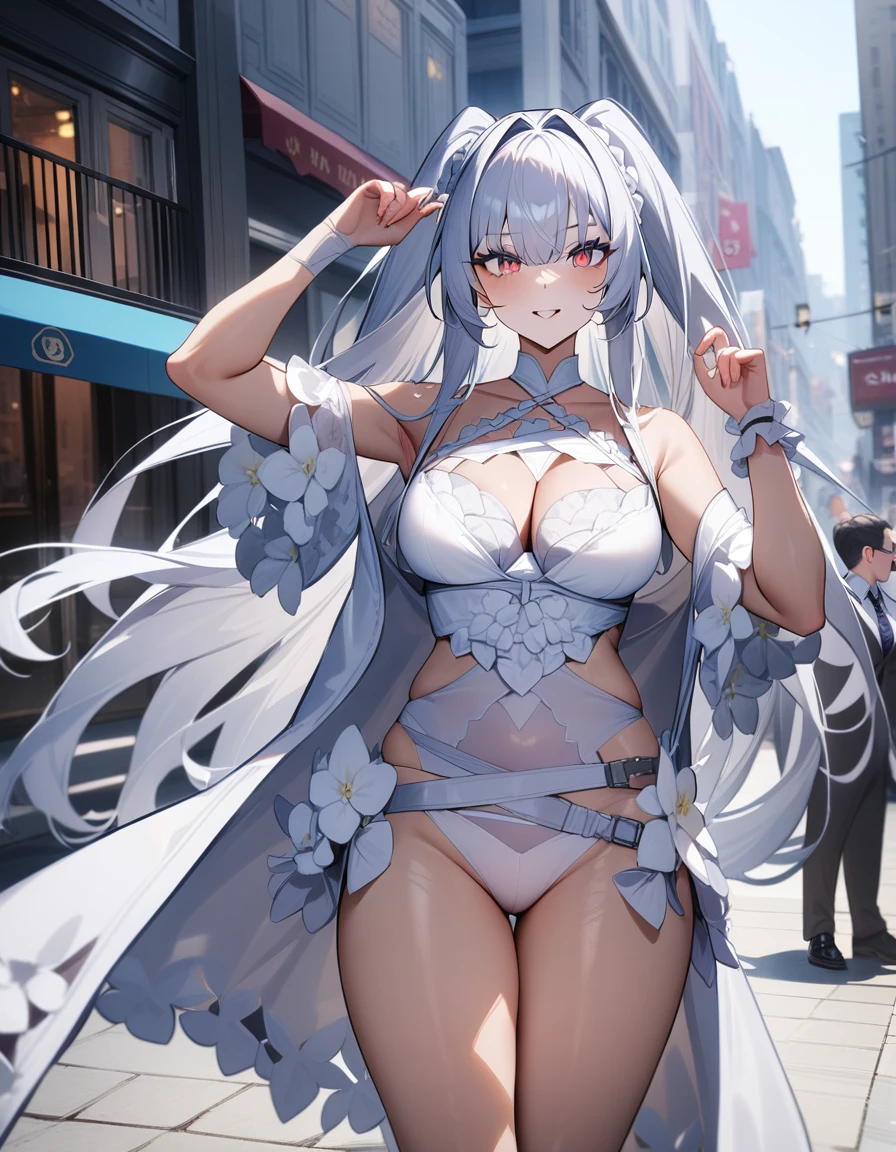 1girl, lady avalon \(second ascension\) \(fate\), fate/grand order,secretary,sun glasses, suit,cool,city street,masterpiece,very aesthetic,newest,sensitive