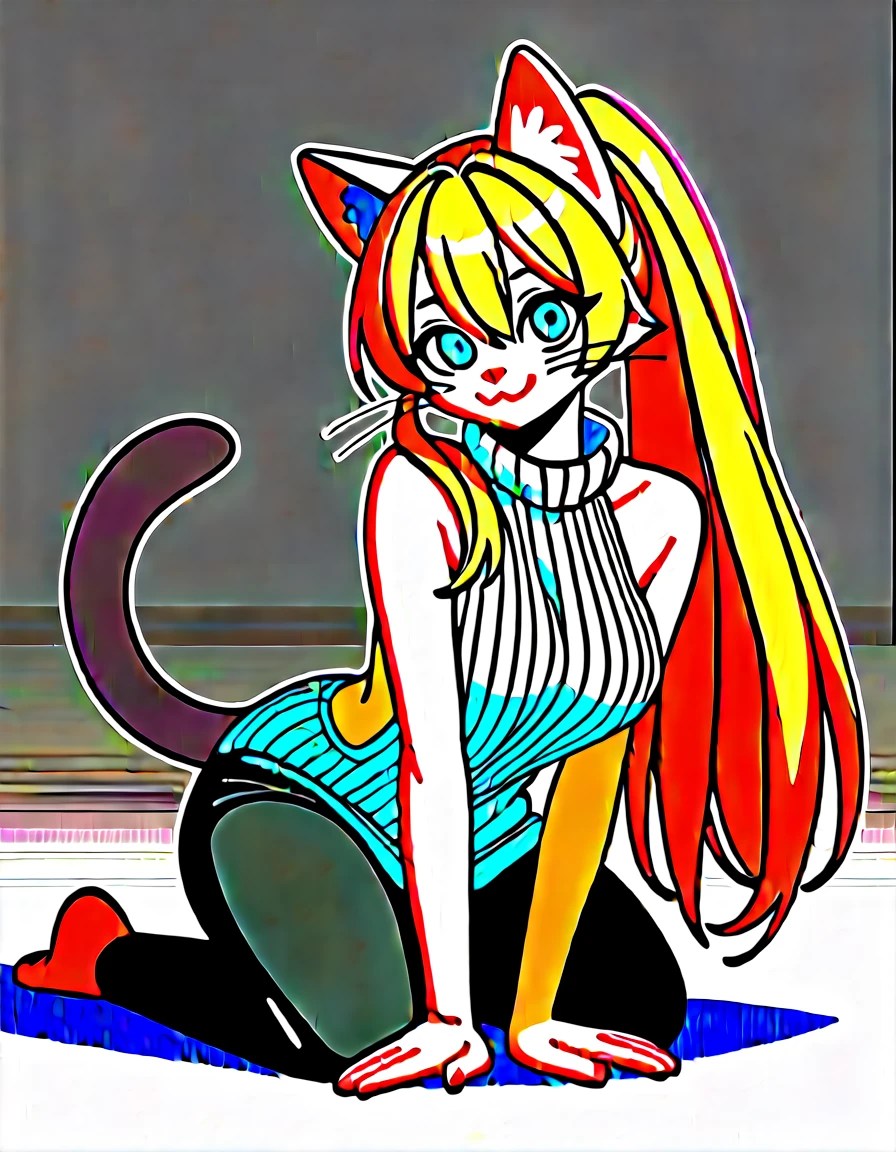 One, check_9,check_8_up,check_7_up, source_cartoon, source_fluffy, Catboat, Anthro fluffy feline girl, tall body, hourglass figure, Adult woman, Blue eyes, :3, muzzle, pink nose, silver fluffy body, tabby gray tabby cat, длинные светлые hair, hair, Closing one eye, standing, Loving expression, simple white background, Wear a blue bandeau, (realistic, Photorealistic, hyperrealism, Photo, hyper detailed fur):1.3, amazing, ultra clarity, 4K, excellent quality, high detail, close-up, bare chest, , cum on face, sex oral dick oral, human penis,  Zoophilia, cute sucks dick, the cat gently sucks, caresses with tongue, Sperm drips from the mouth, balls dick, shaved balls, big dick, juicy dick, touches eggs with hands, plays with eggs,  naked, Nipples, licks male genitals, sexy look