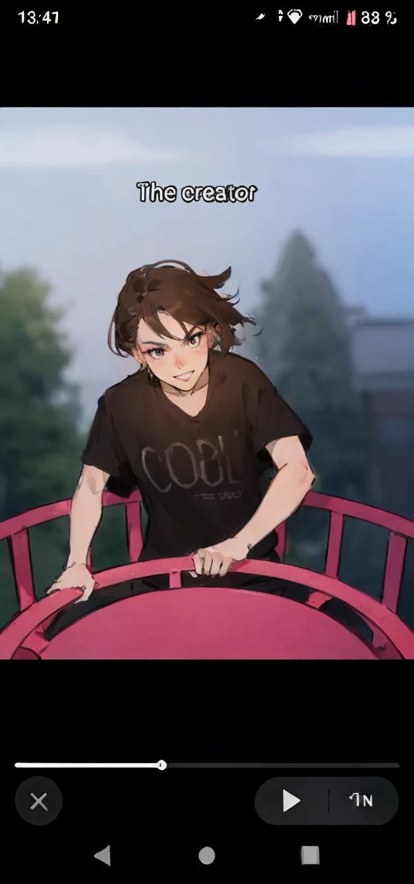 Girl long straight hair, light brown color, dark brown eyes, relaxed expression, pink lips,low-cut and tight black T-shirt,park background,White skin,tokyo revengers style