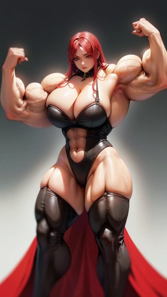 Mulher de biquíni preto e homem mic de camisa branca, homemfraco e mic, físico magro e mic, Very beauthful. , ,weak and defenseless man, físico mic, , muscular ultraviolent woman, muscular and scary, absurdly huge physique, big muscles, extremely muscular woman,, make her step on a man, mic, Red hair, Red hair e olhos azuis,