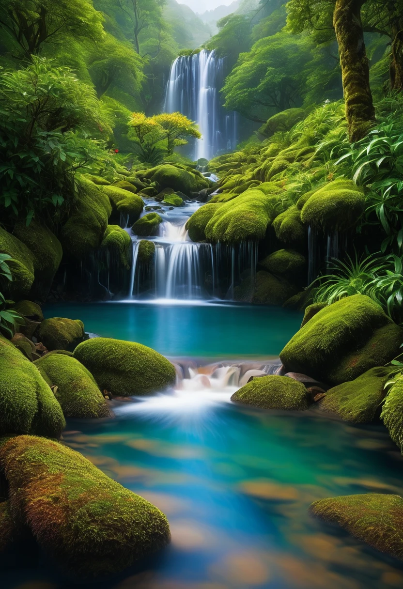 Imagine you are a droplet of water, journeying through Earth's most breathtaking sights. Start in a pristine mountain stream, cascading over moss-covered rocks. Flow through lush valleys where deer drink and wildflowers bloom. Merge into a mighty river, gliding past ancient forests and vibrant cities. Drift through serene lakes, reflecting the sky and mountains. Witness the grandeur of waterfalls, where rainbows dance in the mist. Dive into ocean depths, exploring colorful coral reefs teeming with life. Rise to the sky as part of a majestic cloud, drifting over stunning landscapes. Fall back to Earth as gentle rain, nourishing the soil and bringing life to everything it touches. Describe these experiences with vivid and poetic language."