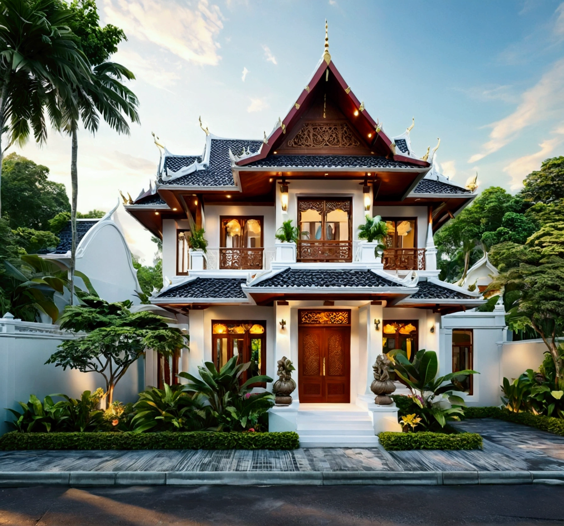 Build a classic style home with Thai style decorations.
