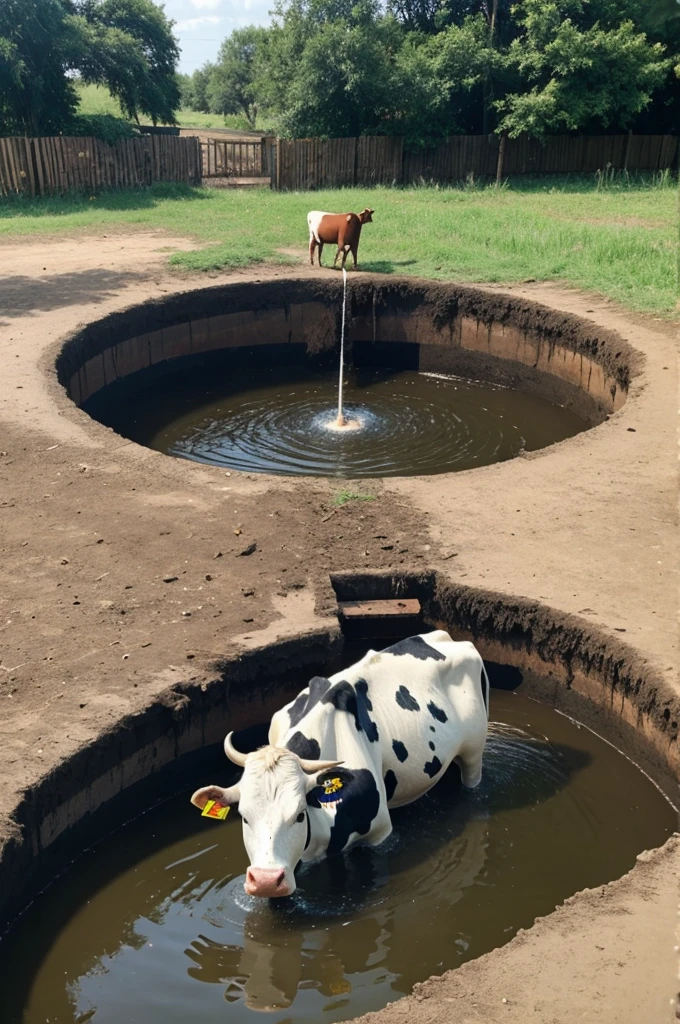 Cow stuck in deep well