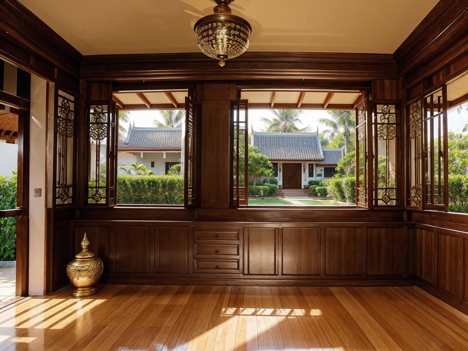 Build a classic style home with Thai style decorations.