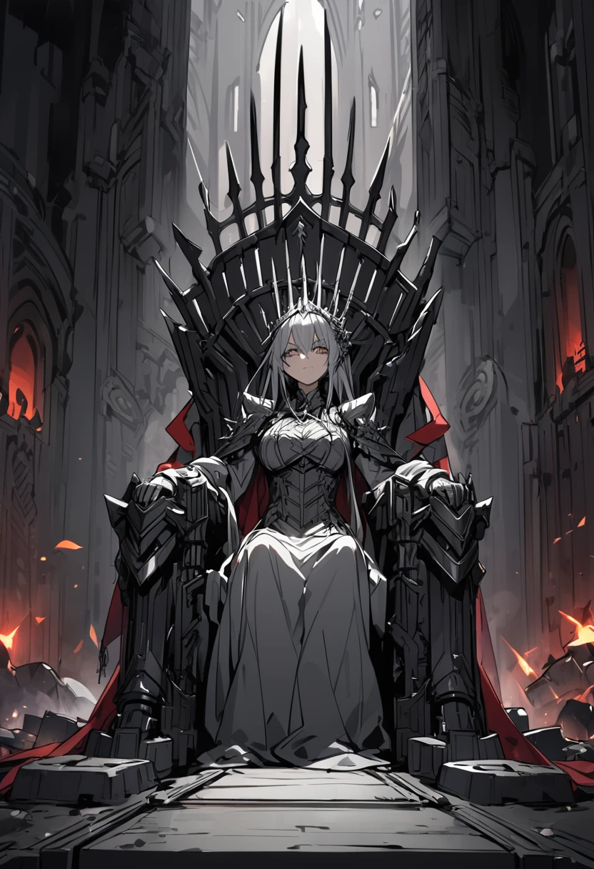 Iron empty throne, black and grey