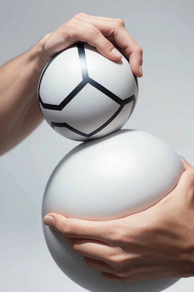 Create a 2d logo on a white background of a hand lifting a ball 
