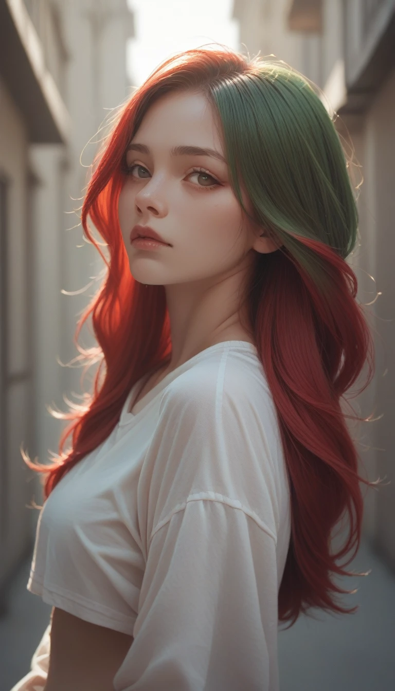 Green Hair, Red hair, green and Red hair