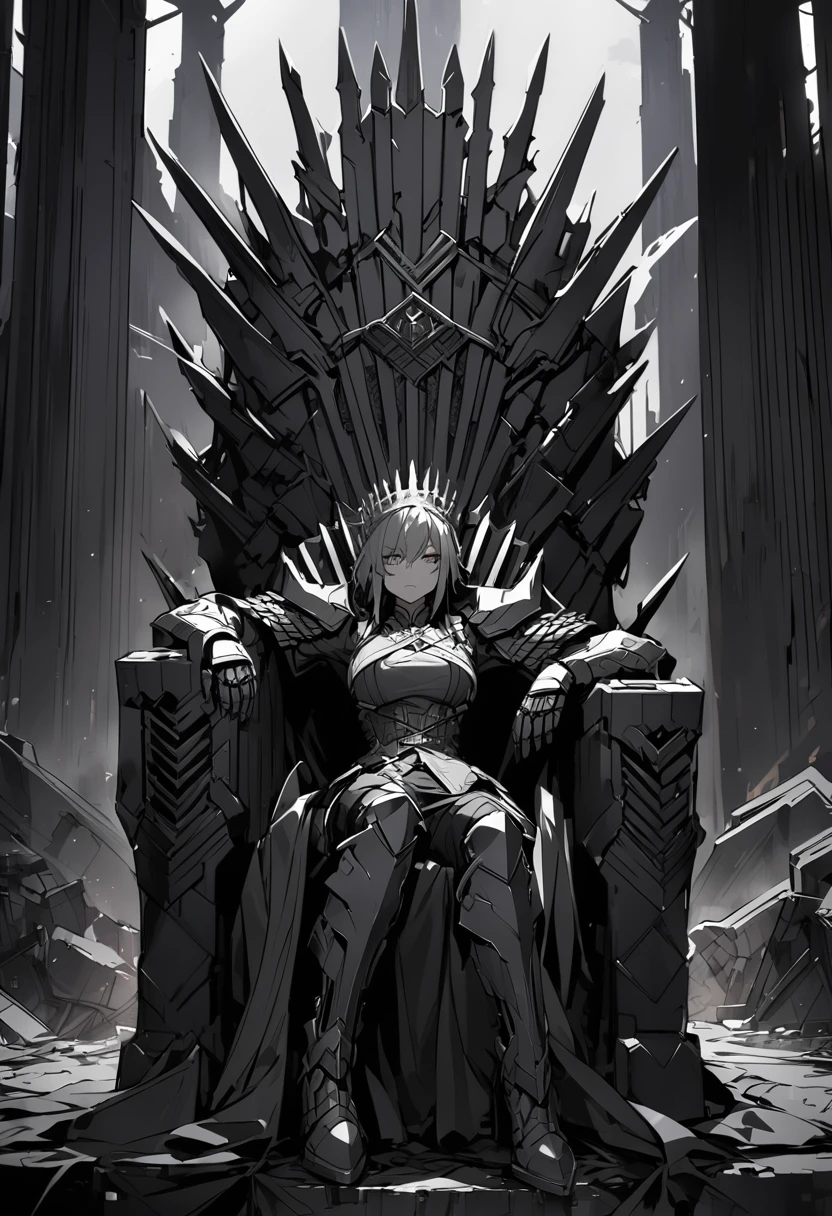 Iron throne, black and grey
