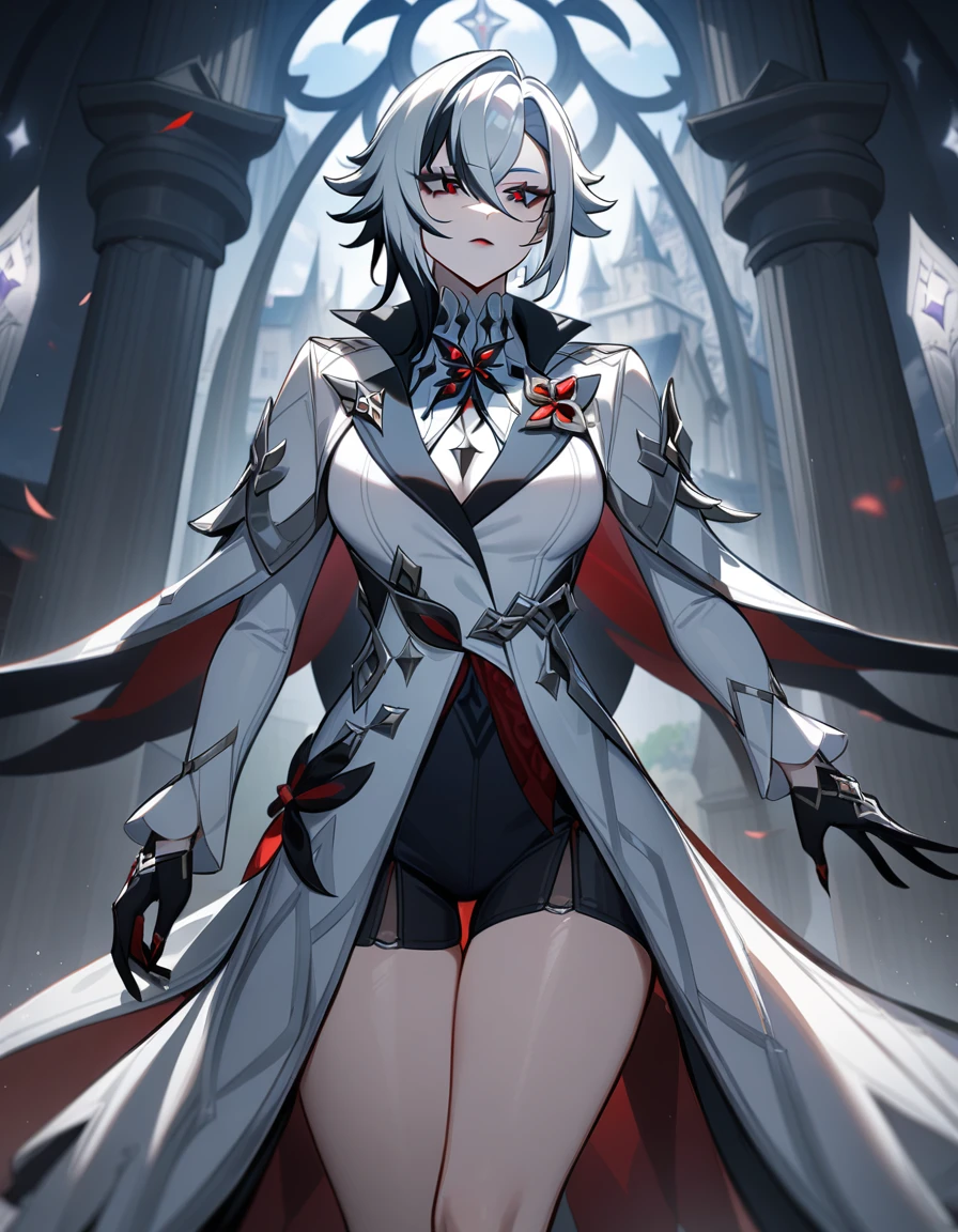 1girl, arlecchino \(genshin impact\), genshin impact,queen,castle,masterpiece,very aesthetic,newest,sensitive