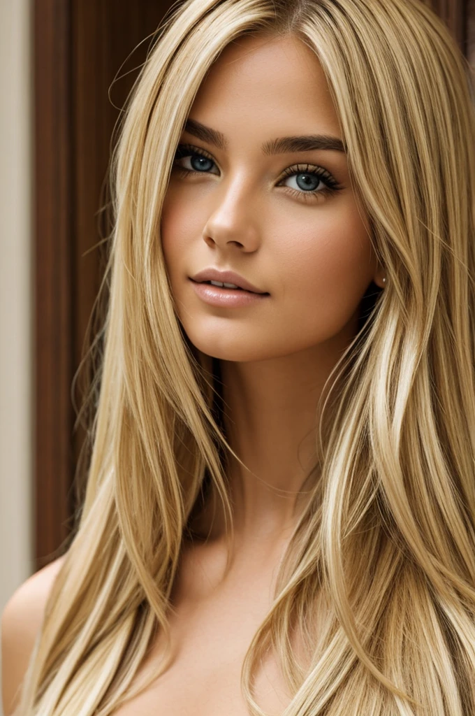 blonde with brown eyes
