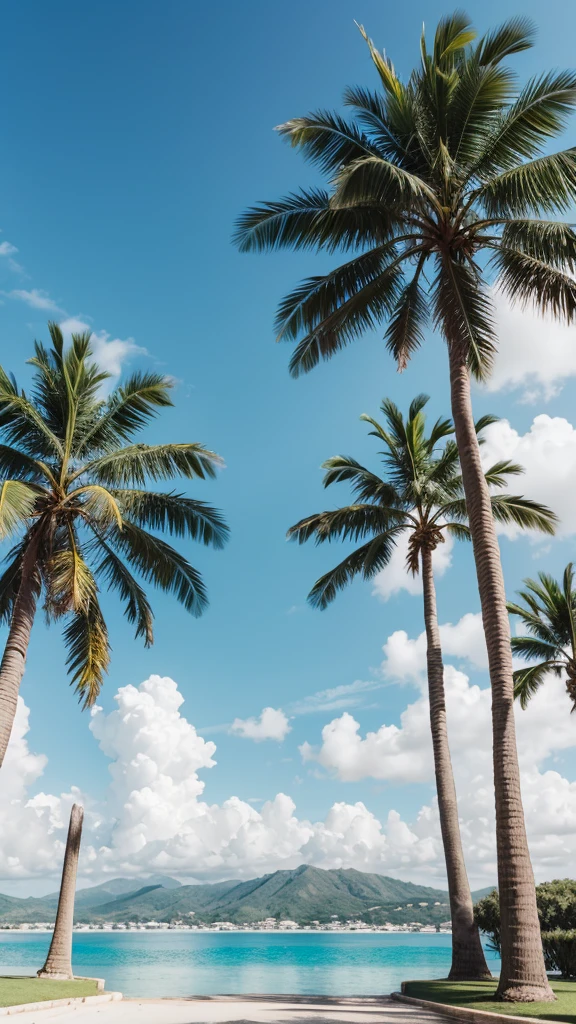 Landscape with palm trees