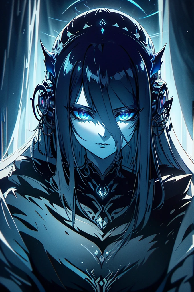 A sleek and shadowy figure emerges from the depths of a darkwave-driven nanotechnology marvel, glowing with a sinister allure. This enigmatic subject, shrouded in mystery, is captured in a hauntingly atmospheric photograph that exudes neo-noir vibes. The image is sharp and detailed, each pixel carefully crafted to enhance the sense of intrigue. The subject's metallic sheen reflects the harsh lighting, creating an otherworldly presence that captivates the viewer's imagination. The dark tones and intricate details make for a truly mesmerizing portrait that seamlessly blends technology with noir aesthetics.