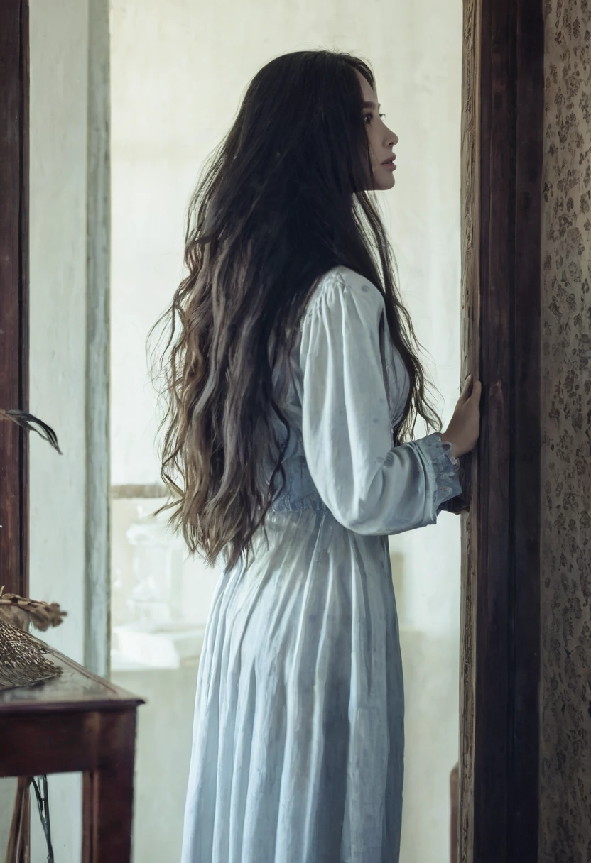 Ghost women long hair, in the house..