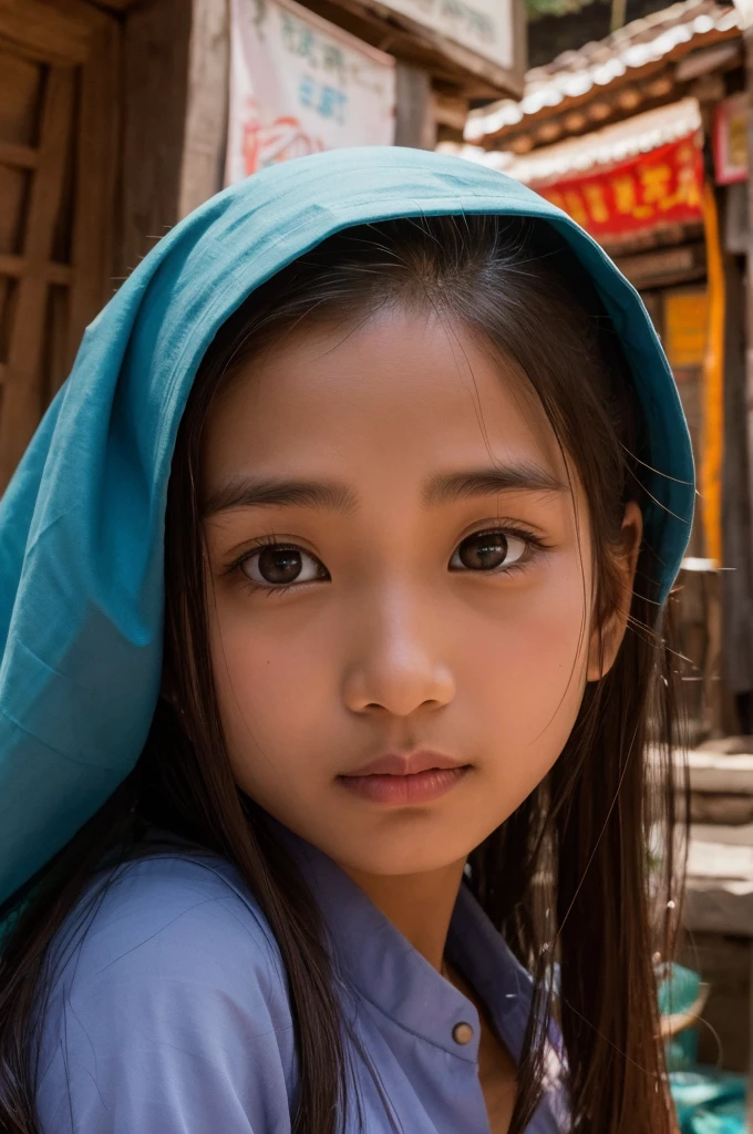 Nepalese　Aquiline Nose　Long face　jaws are pointed　Double eyelids　Long Hair　chili chili　Funny character
