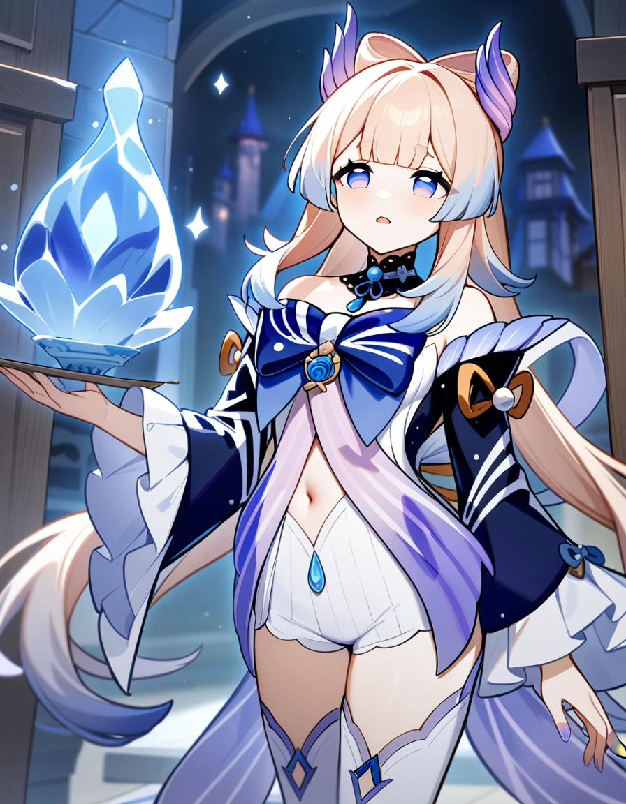 1girl, sangonomiya kokomi, genshin impact,dress,queen,castle,masterpiece,very aesthetic,newest,sensitive