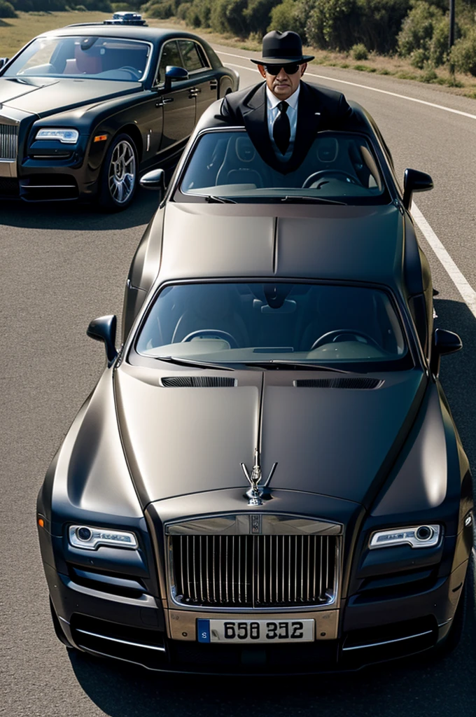 Movie cover of Mafia sitting on the hood of a Rolls Royce car