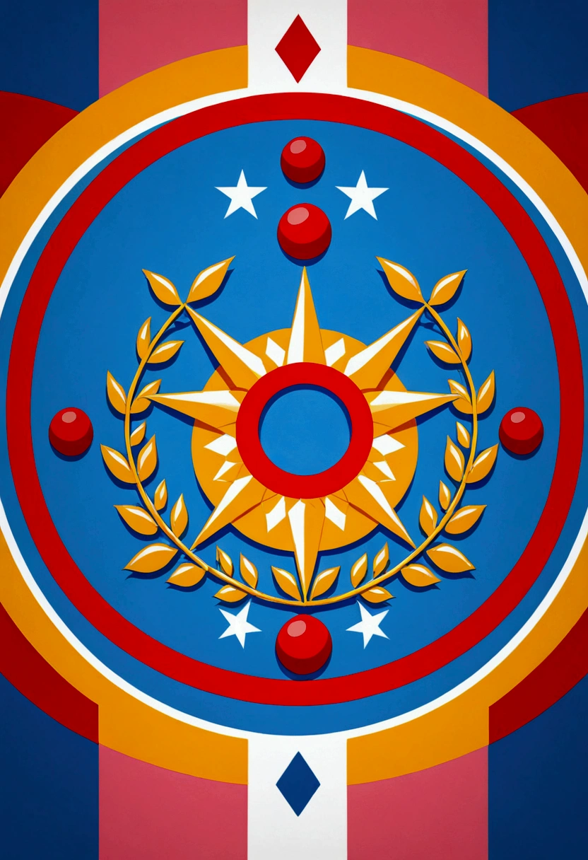 Create a blue flowery background with a central circle frame