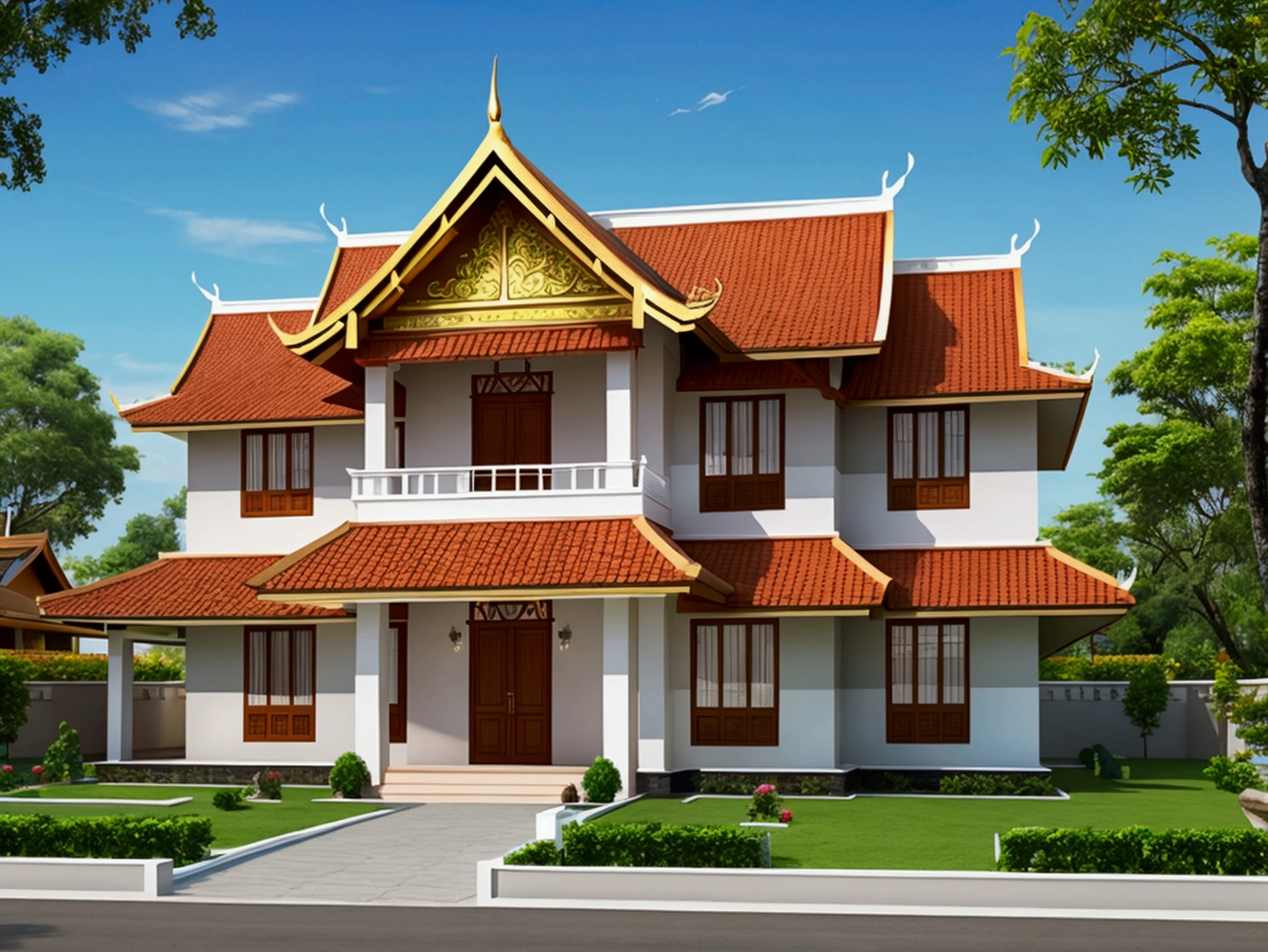 Build a classic style home with Thai style decorations.