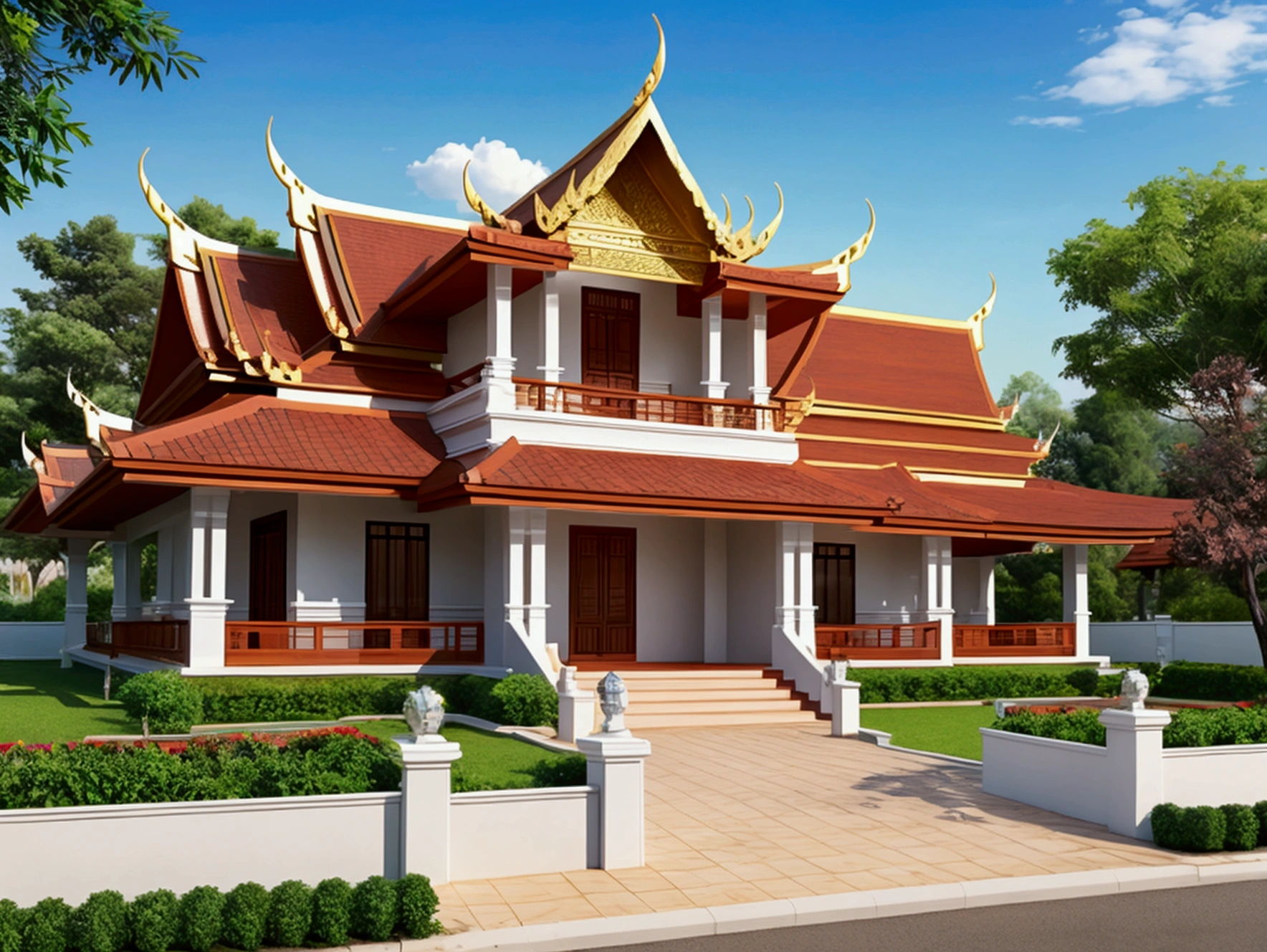 Build a classic style home with Thai style decorations.