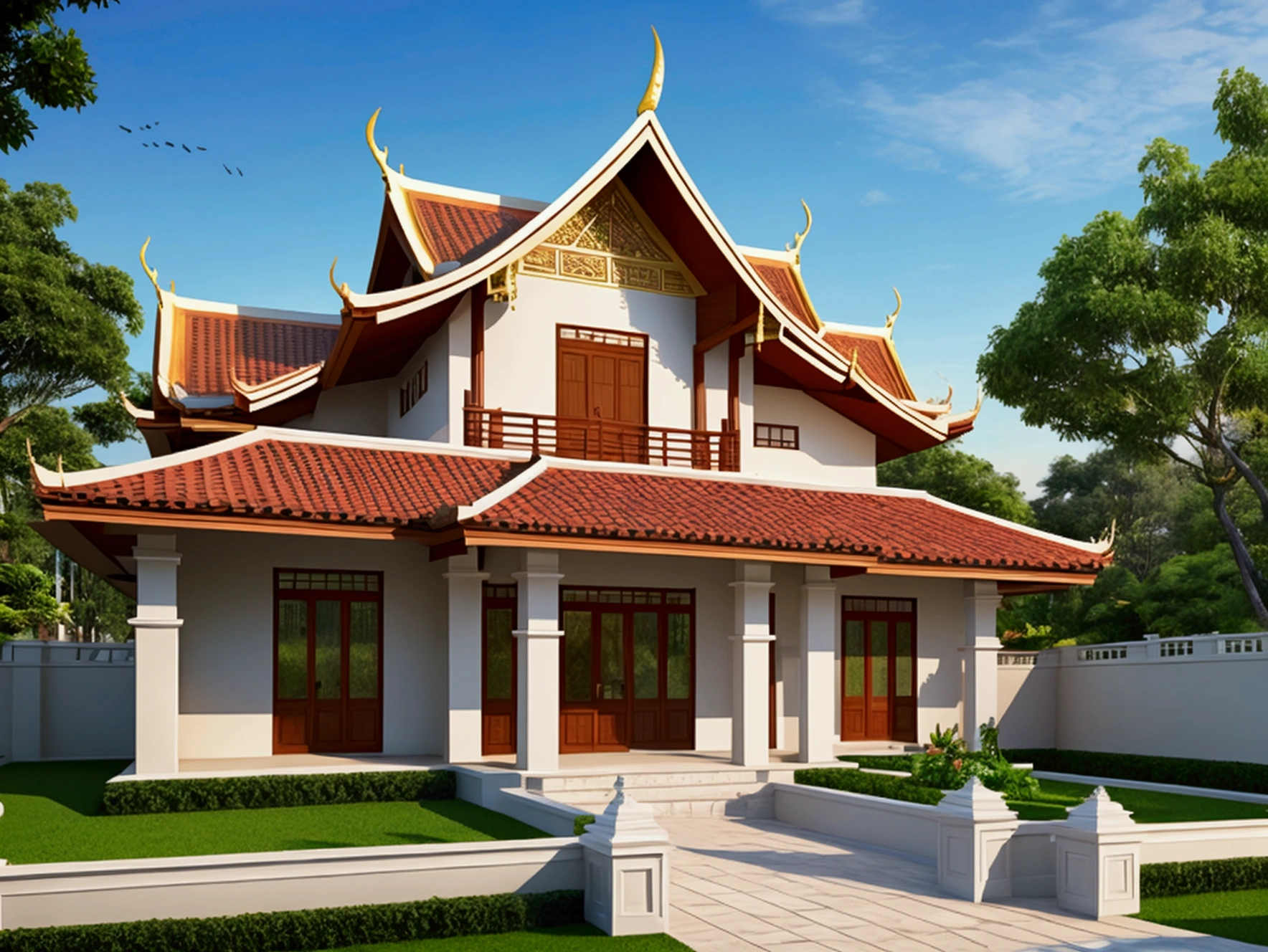 Build a classic style home with Thai style decorations.