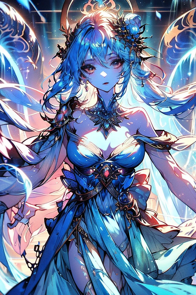 In the ethereal world of a gouache painting, a fervently passionate paranormal nymph dances with graceful abandon, her translucent form embodying both beauty and mystery. The image, a stunningly detailed painting, captures her movements in vibrant hues that seem to shimmer with otherworldly energy. Every swirl of color and delicate brushstroke adds to the enchanting aura of the scene, as if the nymph's presence breathes life into the very canvas itself. This captivating portrayal transcends mere artistry, evoking a sense of wonder and awe in all who gaze upon it.