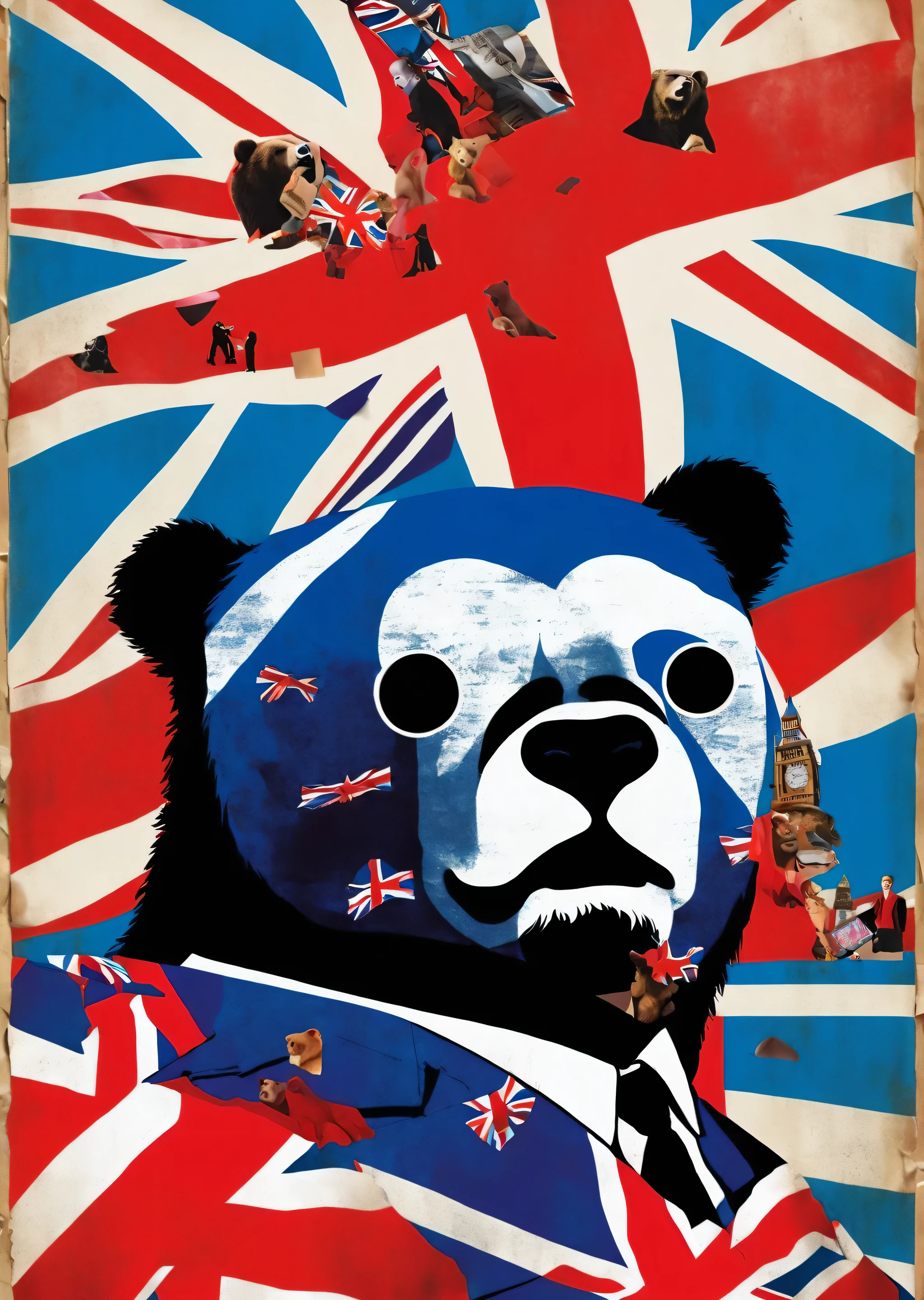 1 bear、Travel to London、silhouette、Realistic、Union Jack Theme、
Karl Kleiner Barbara Kruger Summary, American, collage, Digital, graphic design, Pop Art, Portraiture