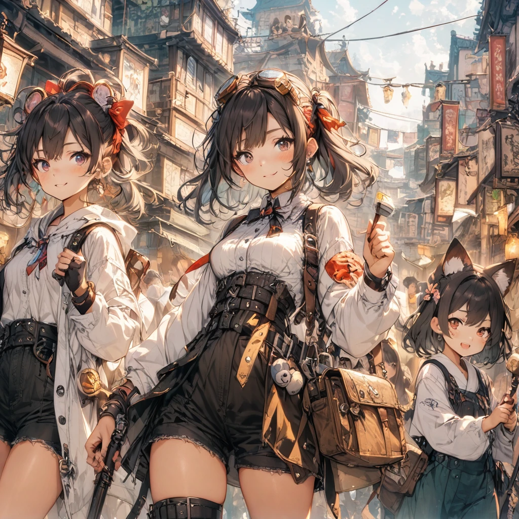 several characters, sleeved