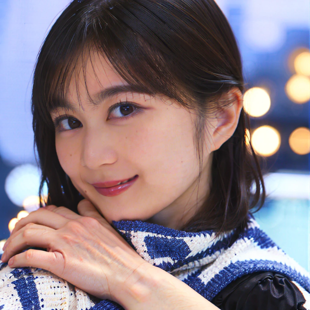 Highest quality,master piece,bloom,a girl, one girl,solo focus,bokeh,alone,full body,standing,posing,4K,8k,raw photo,short brown hair,watch,big eyes,Japanese women,Age 25,healthy,maternal,positive,bright,kind,Beautiful Skin,Fair skin,Highest quality,4K,8k,masterpiece,Young and beautiful,Attractive woman,Dcup Bust、An innocent smile、smile、teeth、The background is the city