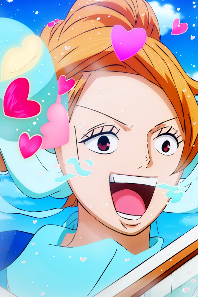 girl, Swimwear, whole body,Urban Background, (LOL:1.1), (Open your mouth:1.1), (Eyes Wide Open:1.1), Bokeh, Grinning face,Depth of written boundary, Blurred Background, Particles of light, Strong winds, (Heart Particles:1.1)