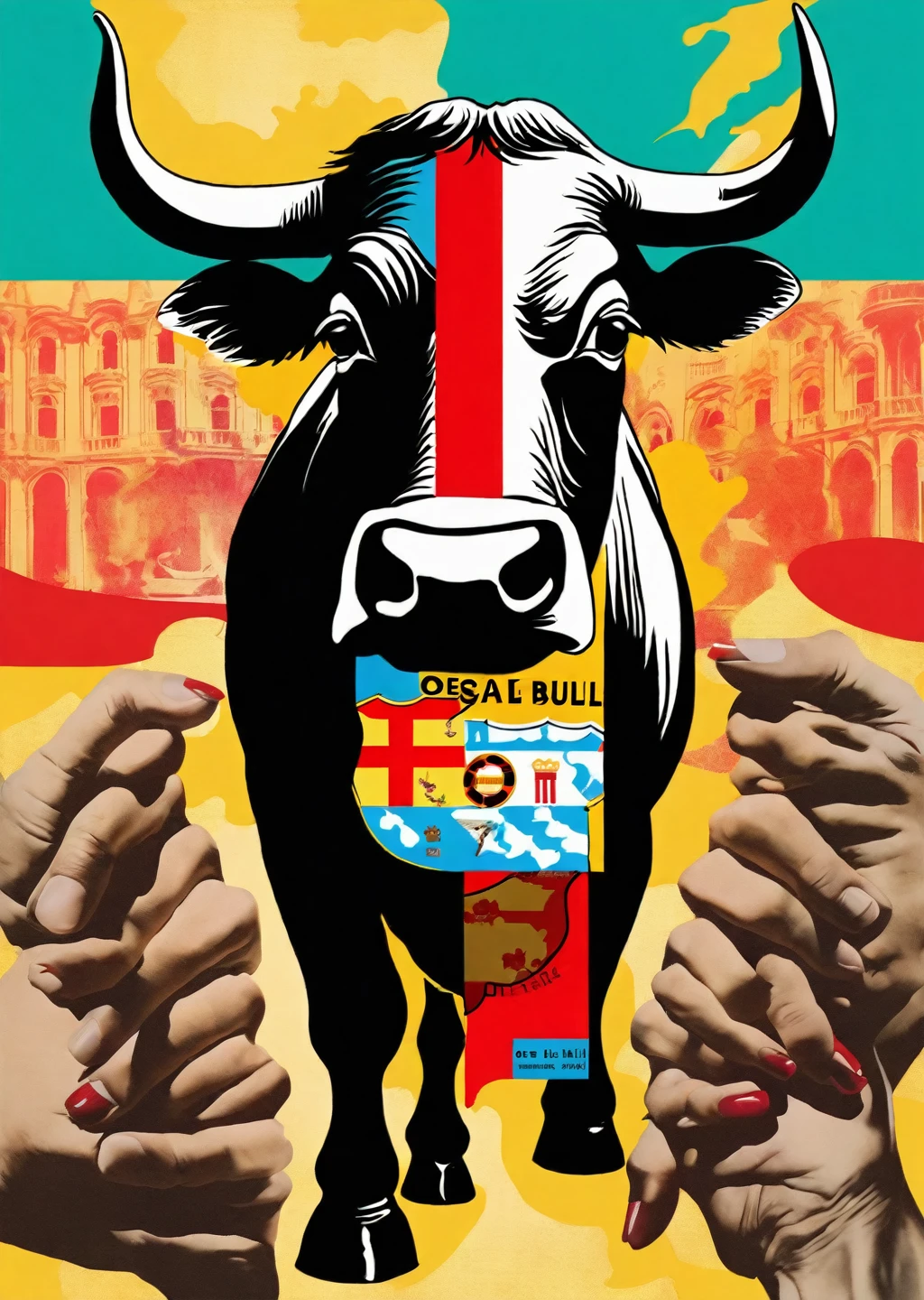 One bull、Travel to Barcelona、silhouette、Realistic、Spanish Theme、
Karl Kleiner Barbara Kruger Summary, American, collage, Digital, graphic design, Pop Art, Portraiture
