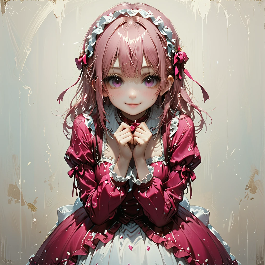 Ideal Beautiful Girl、Archangel、smile、Very cute pink ta dress、Cute pose